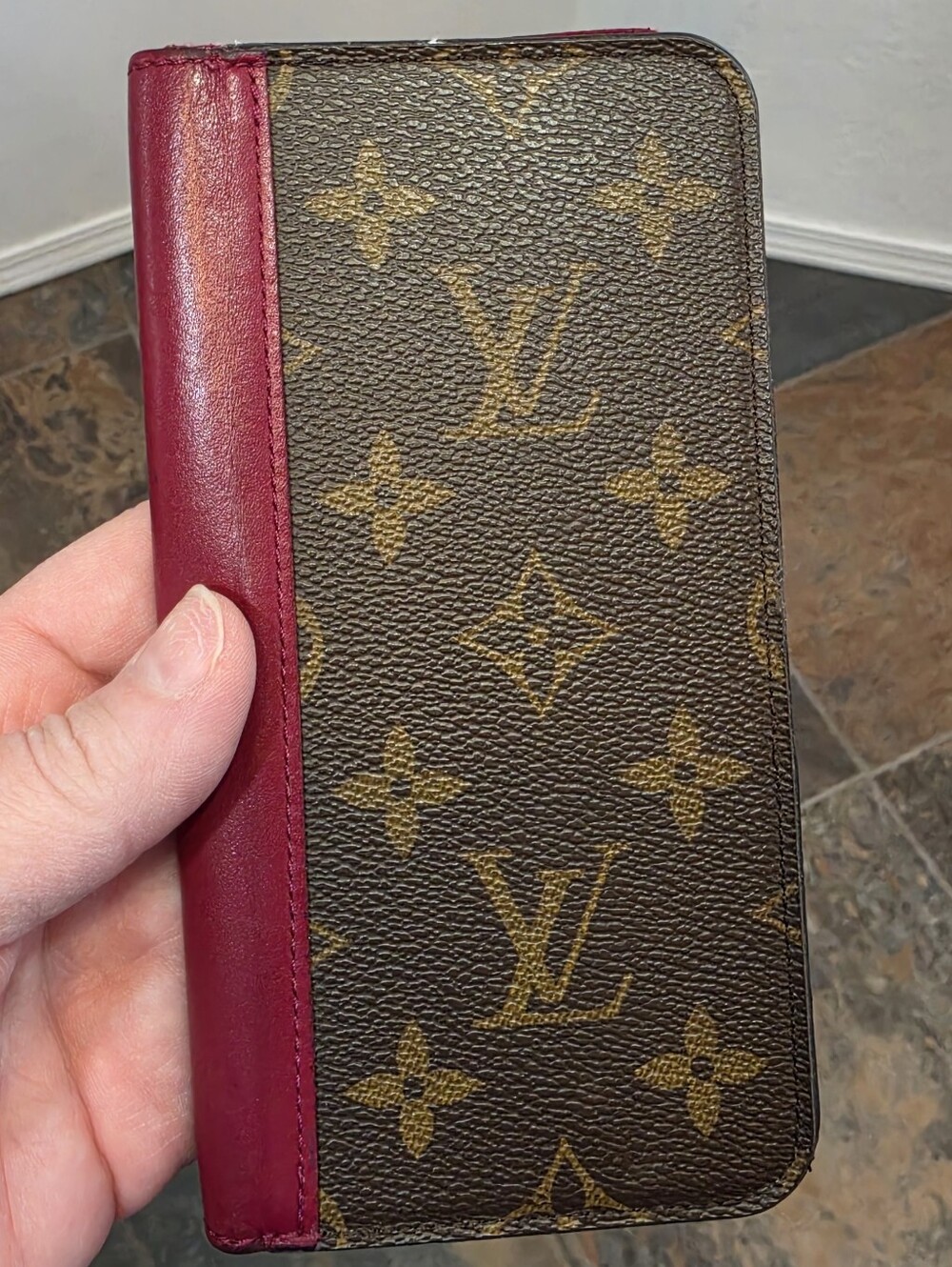 Authentic Louis Vuitton Monogram iPhone XS Max Folio Case - MSRP $345 - Fuchsia